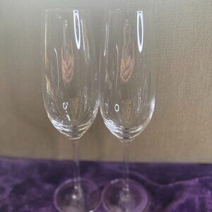Tiffany & Co. Crystal Crystal Champagne Flutes Pair